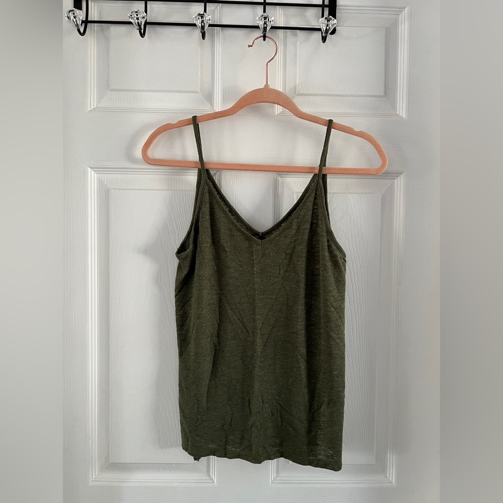 Olive Green Sleeveless Top